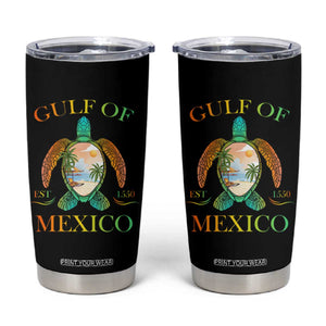 Gulf Of USA Est 2025 Tumbler Cup Funny Turtle Beach Vibe TS02 Black Print Your Wear