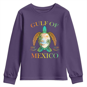 Gulf Of USA Est 2025 Youth Sweatshirt Funny Turtle Beach Vibe TS02 Purple Print Your Wear