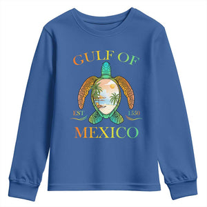 Gulf Of USA Est 2025 Youth Sweatshirt Funny Turtle Beach Vibe TS02 Royal Blue Print Your Wear