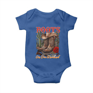 Boots On The Ground Baby Onesie Cowgirl Line Dance Western Cowboy TS02 Royal Blue Print Your Wear