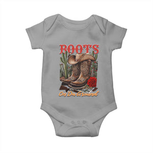 Boots On The Ground Baby Onesie Cowgirl Line Dance Western Cowboy TS02 Sport Gray Print Your Wear