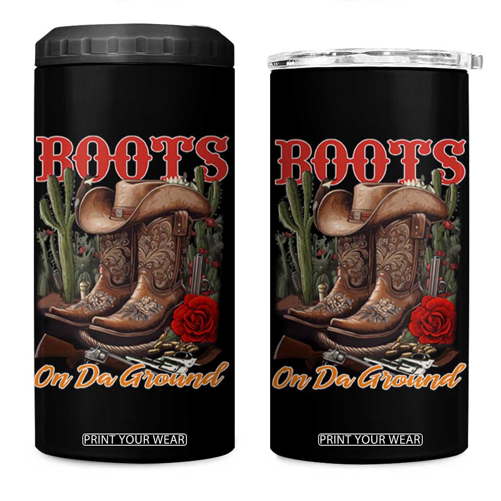 Boots On The Ground 4 in 1 Can Cooler Tumbler Cowgirl Line Dance Western Cowboy TS02 One Size: 16 oz Black Print Your Wear