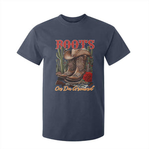 Boots On The Ground T Shirt For Kid Cowgirl Line Dance Western Cowboy TS02 Navy Print Your Wear