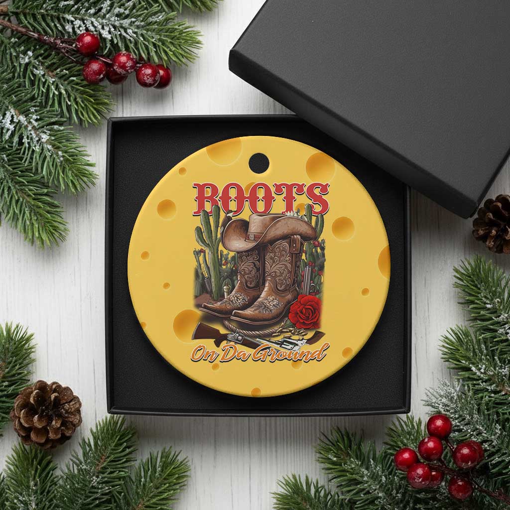 Boots On The Ground Ceramic Ornament Cowgirl Line Dance Western Cowboy TS02 1pc Yellow Cheese Print Your Wear