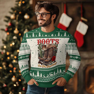 Boots On The Ground Ugly Christmas Sweater Cowgirl Line Dance Western Cowboy TS02 Beige Green Print Your Wear