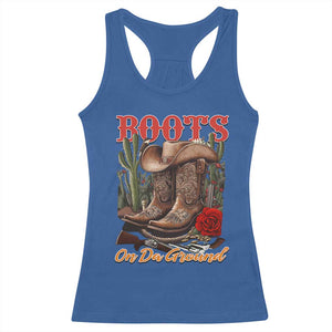 Boots On The Ground Racerback Tank Top Cowgirl Line Dance Western Cowboy TS02 Royal Blue Print Your Wear