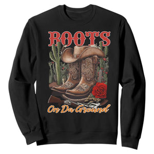Boots On The Ground Sweatshirt Cowgirl Line Dance Western Cowboy TS02 Black Print Your Wear