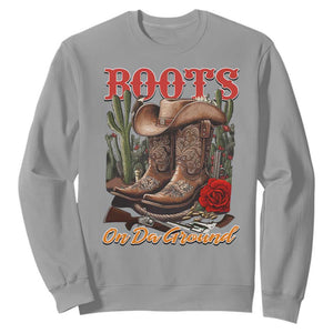 Boots On The Ground Sweatshirt Cowgirl Line Dance Western Cowboy TS02 Sport Gray Print Your Wear