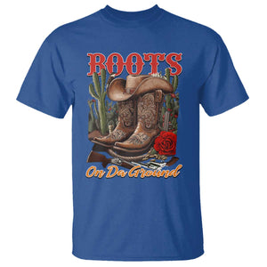 Boots On The Ground T Shirt Cowgirl Line Dance Western Cowboy TS02 Royal Blue Print Your Wear