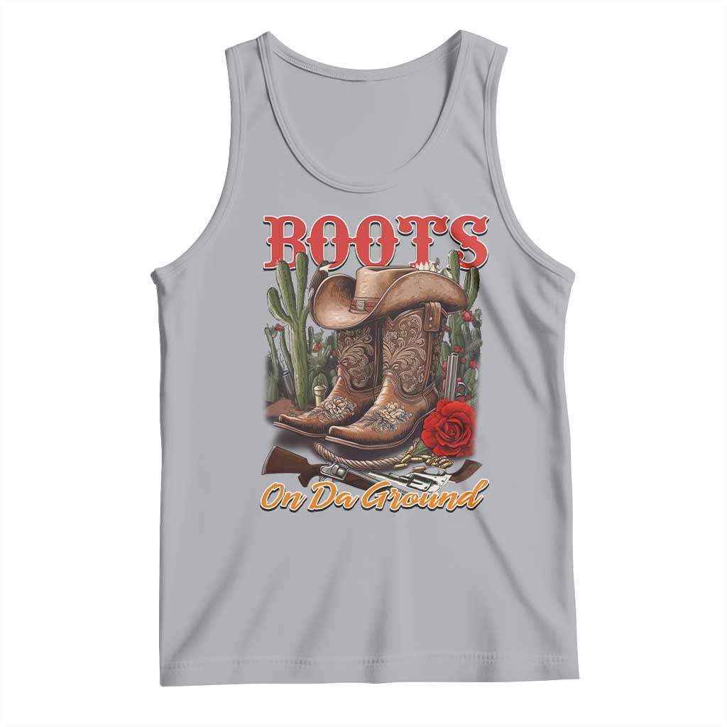Boots On The Ground Tank Top Cowgirl Line Dance Western Cowboy TS02 Athletic Heather Print Your Wear