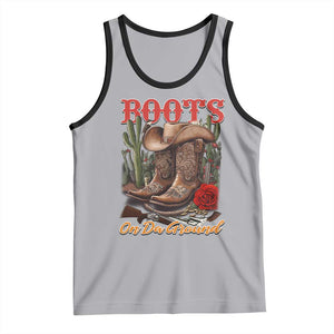 Boots On The Ground Tank Top Cowgirl Line Dance Western Cowboy TS02 Athletic Heather Black Print Your Wear