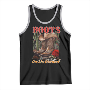 Boots On The Ground Tank Top Cowgirl Line Dance Western Cowboy TS02 Black Athletic Heather Print Your Wear