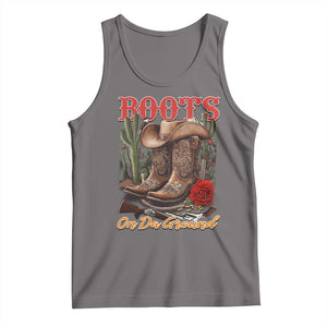 Boots On The Ground Tank Top Cowgirl Line Dance Western Cowboy TS02 Deep Heather Print Your Wear