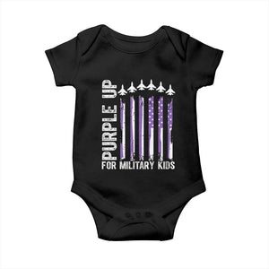 Purple Up For Military Kids Baby Onesie American Flag Air Force Military Child Month TS02 Black Print Your Wear