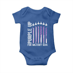 Purple Up For Military Kids Baby Onesie American Flag Air Force Military Child Month TS02 Royal Blue Print Your Wear