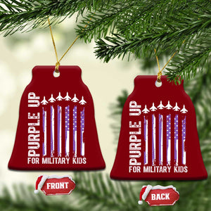 Purple Up For Military Kids Ceramic Ornament American Flag Air Force Military Child Month TS02 Print Your Wear
