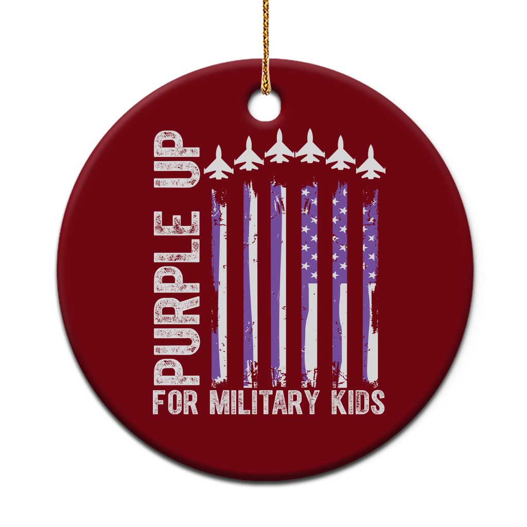 Purple Up For Military Kids Ceramic Ornament American Flag Air Force Military Child Month TS02 1pc Red Print Your Wear