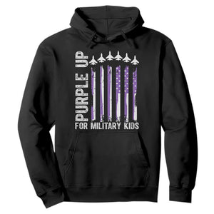 Purple Up For Military Kids Hoodie American Flag Air Force Military Child Month TS02 Black Print Your Wear