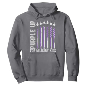 Purple Up For Military Kids Hoodie American Flag Air Force Military Child Month TS02 Charcoal Print Your Wear