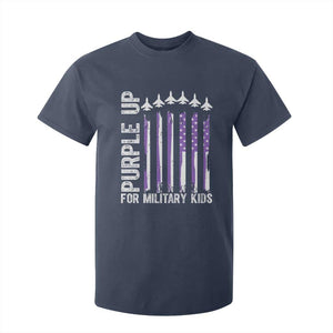 Purple Up For Military Kids T Shirt For Kid American Flag Air Force Military Child Month TS02 Navy Print Your Wear