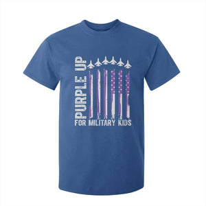 Purple Up For Military Kids T Shirt For Kid American Flag Air Force Military Child Month TS02 Royal Blue Print Your Wear