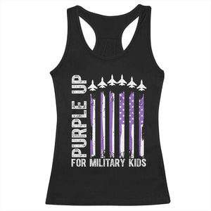 Purple Up For Military Kids Racerback Tank Top American Flag Air Force Military Child Month TS02 Black Print Your Wear