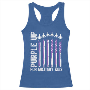 Purple Up For Military Kids Racerback Tank Top American Flag Air Force Military Child Month TS02 Royal Blue Print Your Wear