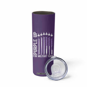 Purple Up For Military Kids Skinny Tumbler American Flag Air Force Military Child Month TS02 Print Your Wear