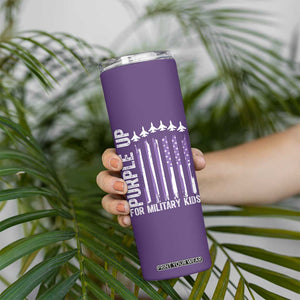 Purple Up For Military Kids Skinny Tumbler American Flag Air Force Military Child Month TS02 Print Your Wear