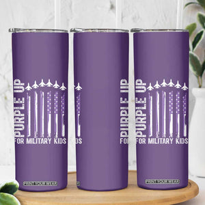 Purple Up For Military Kids Skinny Tumbler American Flag Air Force Military Child Month TS02 Print Your Wear