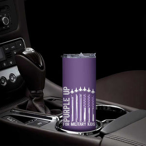 Purple Up For Military Kids Skinny Tumbler American Flag Air Force Military Child Month TS02 Print Your Wear