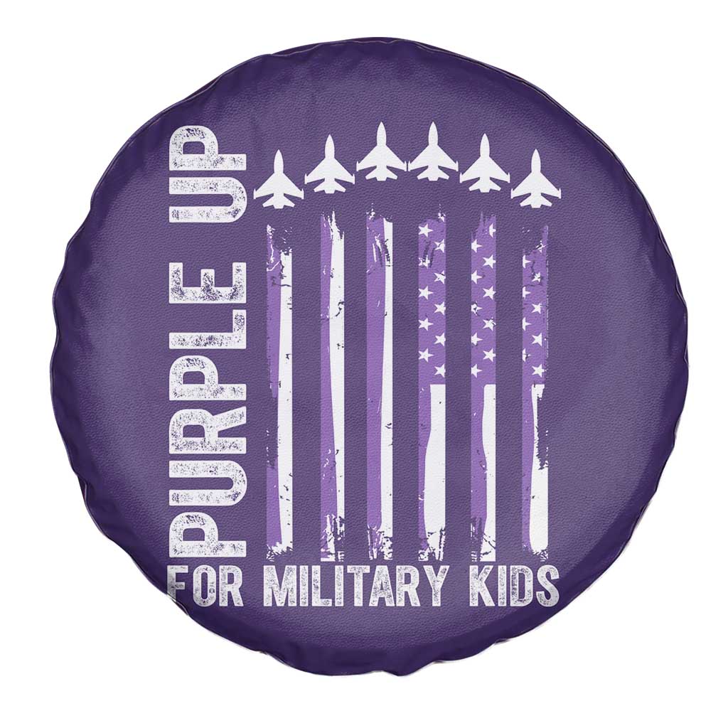 Purple Up For Military Kids Spare Tire Cover American Flag Air Force Military Child Month TS02 Print Your Wear