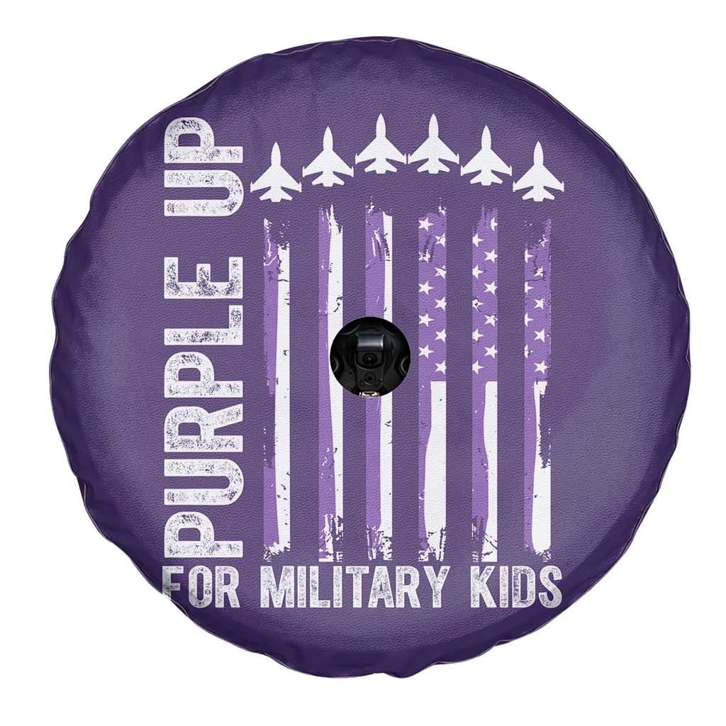 Purple Up For Military Kids Spare Tire Cover American Flag Air Force Military Child Month TS02 Print Your Wear