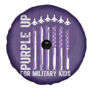 Purple Up For Military Kids Spare Tire Cover American Flag Air Force Military Child Month TS02 Print Your Wear