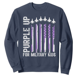 Purple Up For Military Kids Sweatshirt American Flag Air Force Military Child Month TS02 Navy Print Your Wear