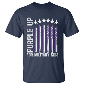 Purple Up For Military Kids T Shirt American Flag Air Force Military Child Month TS02 Navy Print Your Wear