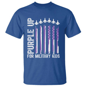 Purple Up For Military Kids T Shirt American Flag Air Force Military Child Month TS02 Royal Blue Print Your Wear