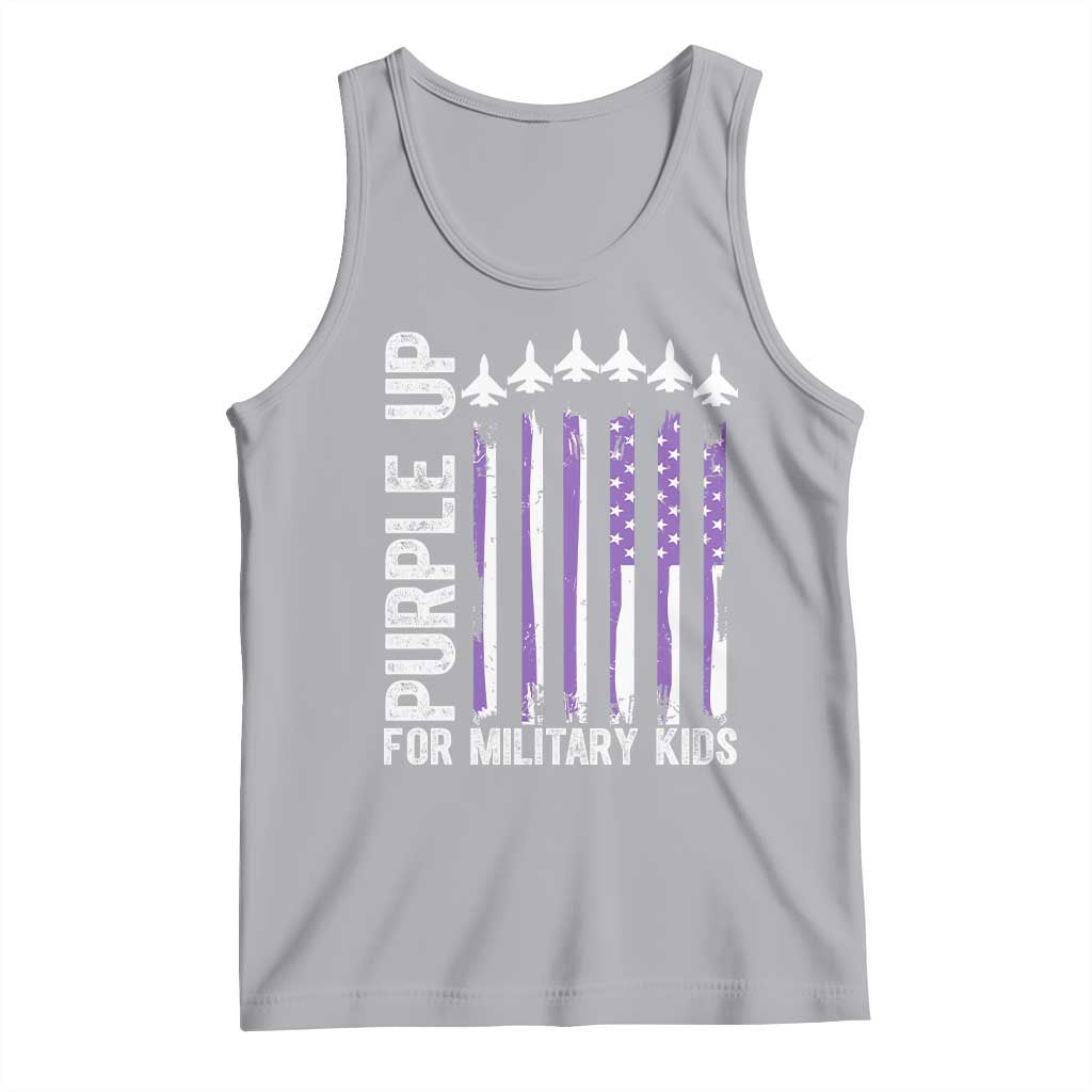 Purple Up For Military Kids Tank Top American Flag Air Force Military Child Month TS02 Athletic Heather Print Your Wear