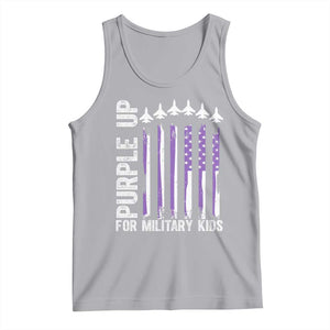 Purple Up For Military Kids Tank Top American Flag Air Force Military Child Month TS02 Athletic Heather Print Your Wear