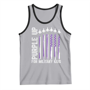 Purple Up For Military Kids Tank Top American Flag Air Force Military Child Month TS02 Athletic Heather Black Print Your Wear