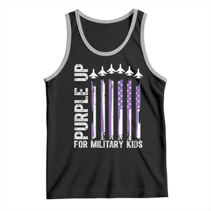 Purple Up For Military Kids Tank Top American Flag Air Force Military Child Month TS02 Black Athletic Heather Print Your Wear