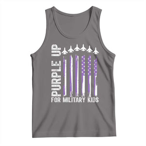 Purple Up For Military Kids Tank Top American Flag Air Force Military Child Month TS02 Deep Heather Print Your Wear