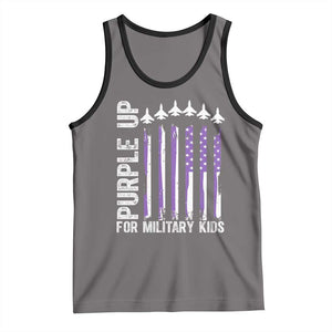 Purple Up For Military Kids Tank Top American Flag Air Force Military Child Month TS02 Deep Heather Black Print Your Wear