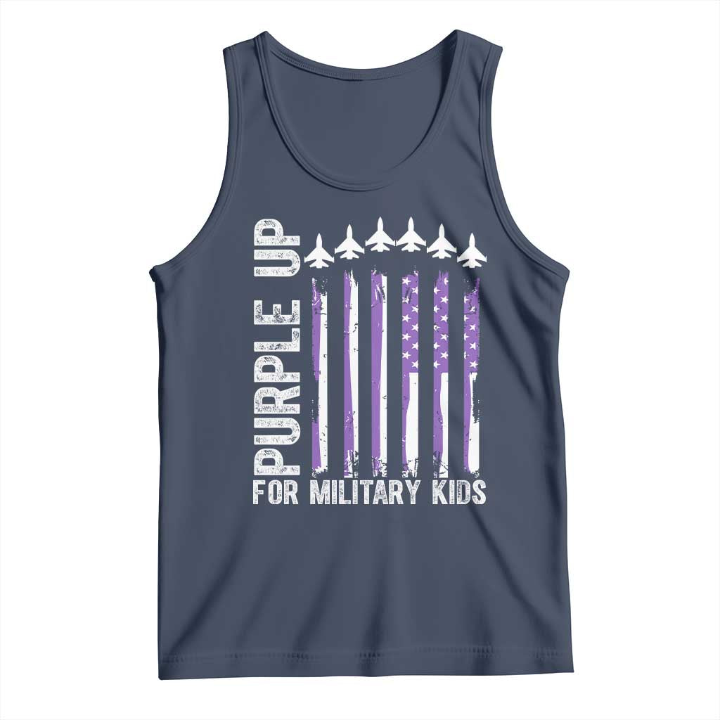 Purple Up For Military Kids Tank Top American Flag Air Force Military Child Month TS02 Navy Print Your Wear