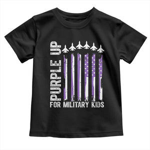 Purple Up For Military Kids Toddler T Shirt American Flag Air Force Military Child Month TS02 Black Print Your Wear