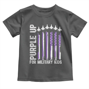 Purple Up For Military Kids Toddler T Shirt American Flag Air Force Military Child Month TS02 Dark Heather Print Your Wear