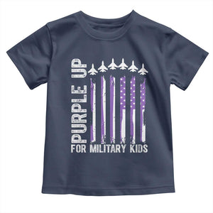 Purple Up For Military Kids Toddler T Shirt American Flag Air Force Military Child Month TS02 Navy Print Your Wear