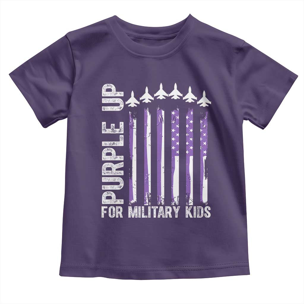 Purple Up For Military Kids Toddler T Shirt American Flag Air Force Military Child Month TS02 Purple Print Your Wear