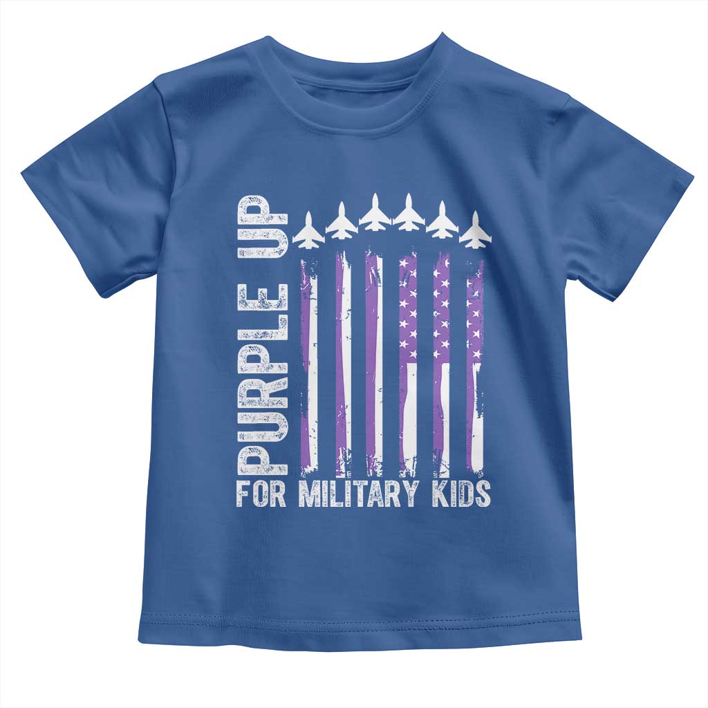 Purple Up For Military Kids Toddler T Shirt American Flag Air Force Military Child Month TS02 Royal Blue Print Your Wear