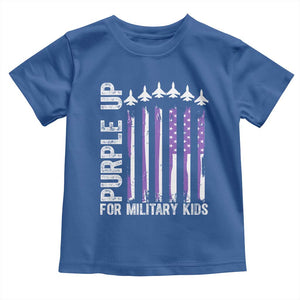 Purple Up For Military Kids Toddler T Shirt American Flag Air Force Military Child Month TS02 Royal Blue Print Your Wear